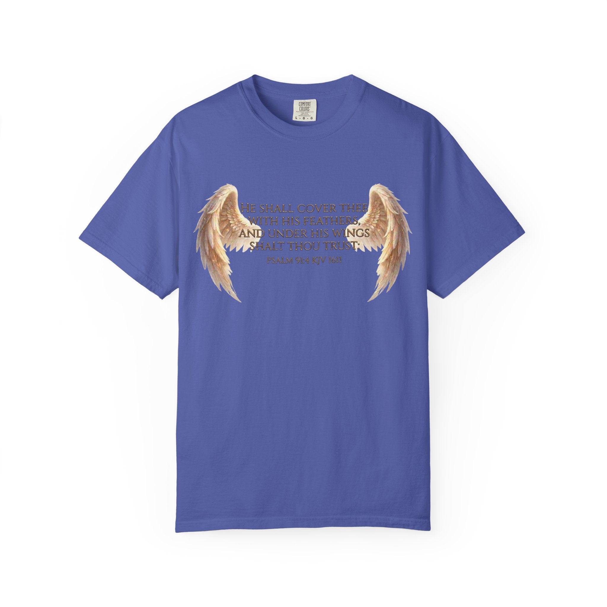 Psalm 91 Wings T-Shirt — He Shall Cover Thee Christian Faith Tee