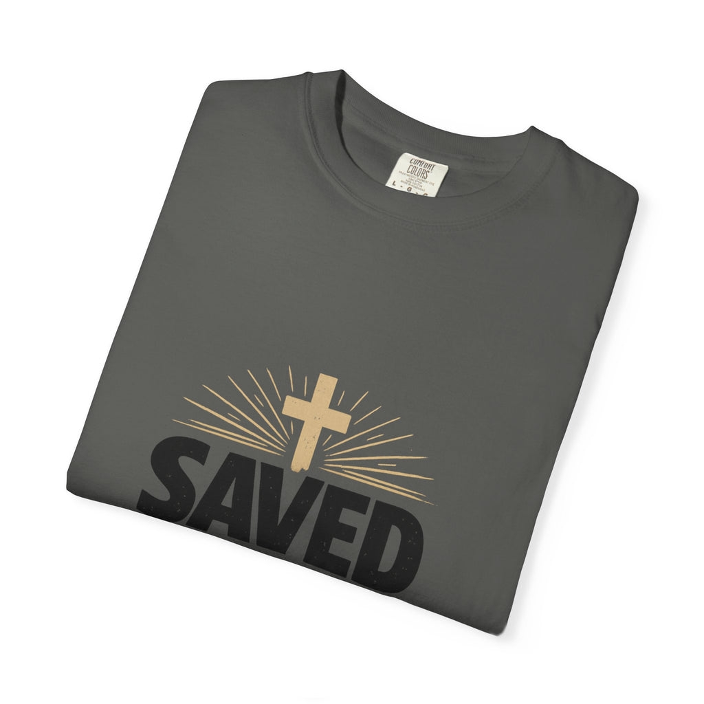 Saved by Grace - gold cross