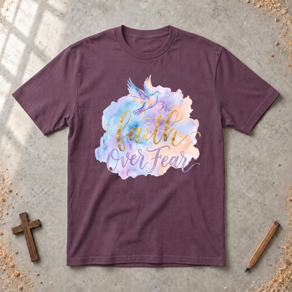 Faith over Fear-watercolor Tshirt