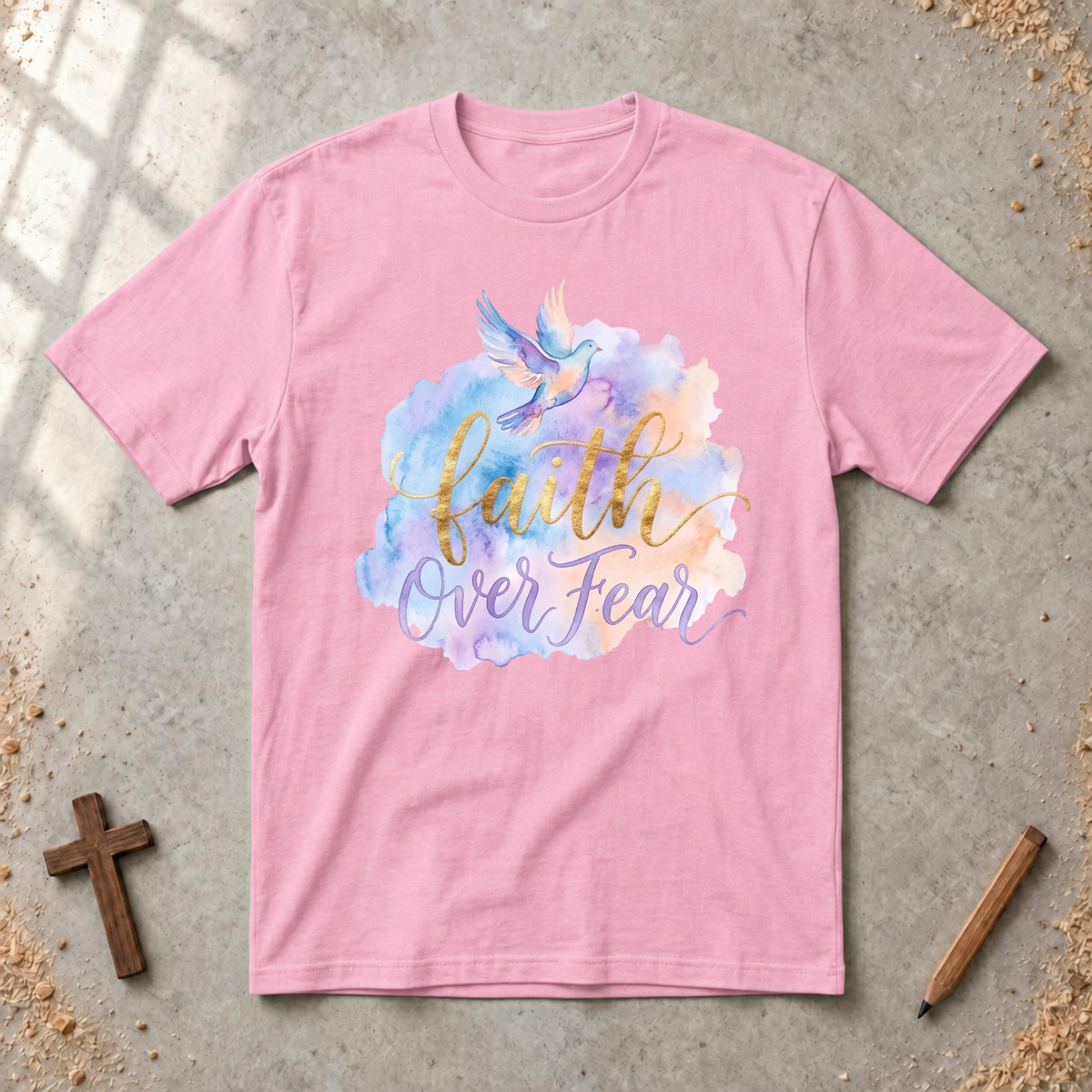 Faith over Fear-watercolor Tshirt