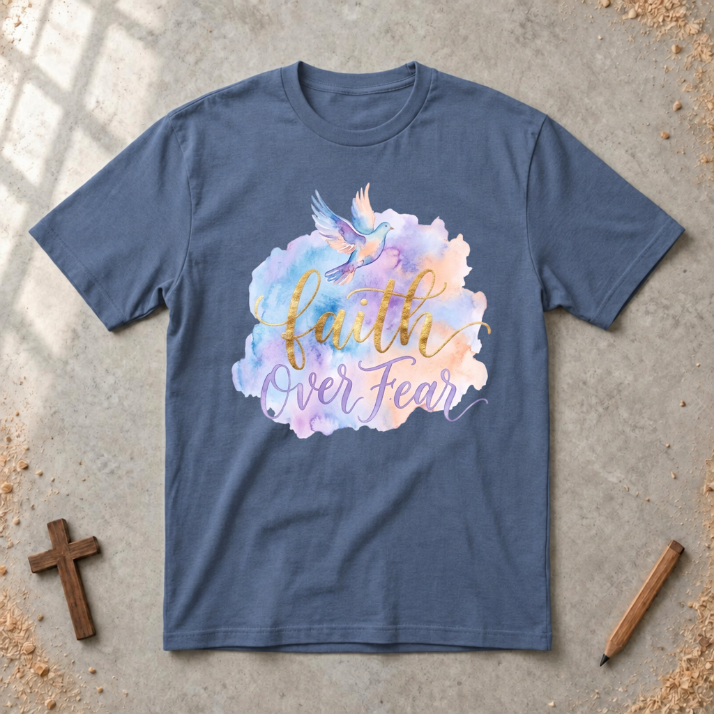 Faith over Fear-watercolor Tshirt