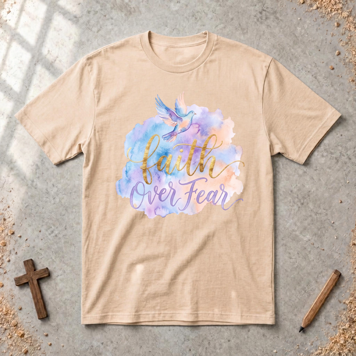 Faith over Fear-watercolor Tshirt