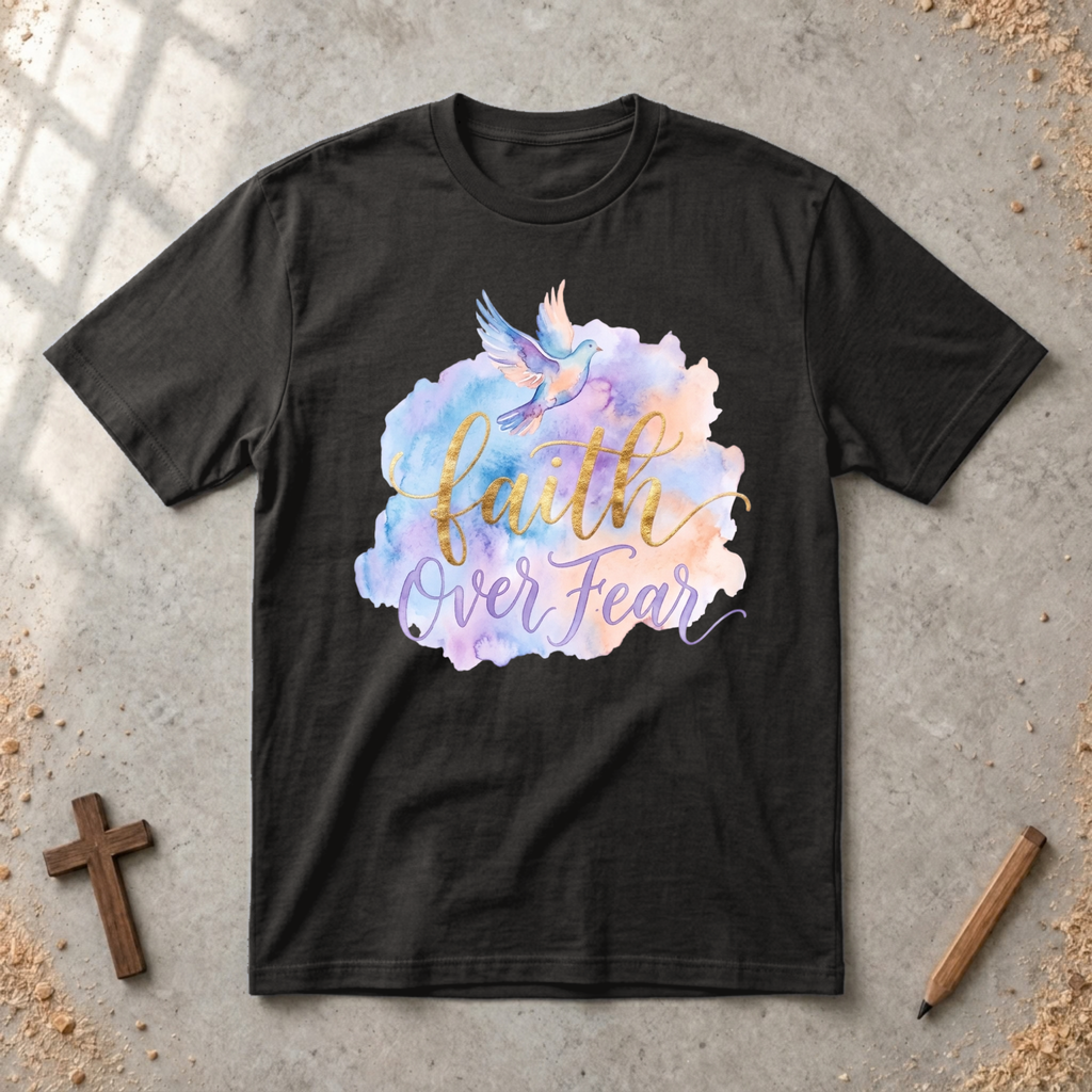 Faith over Fear-watercolor Tshirt