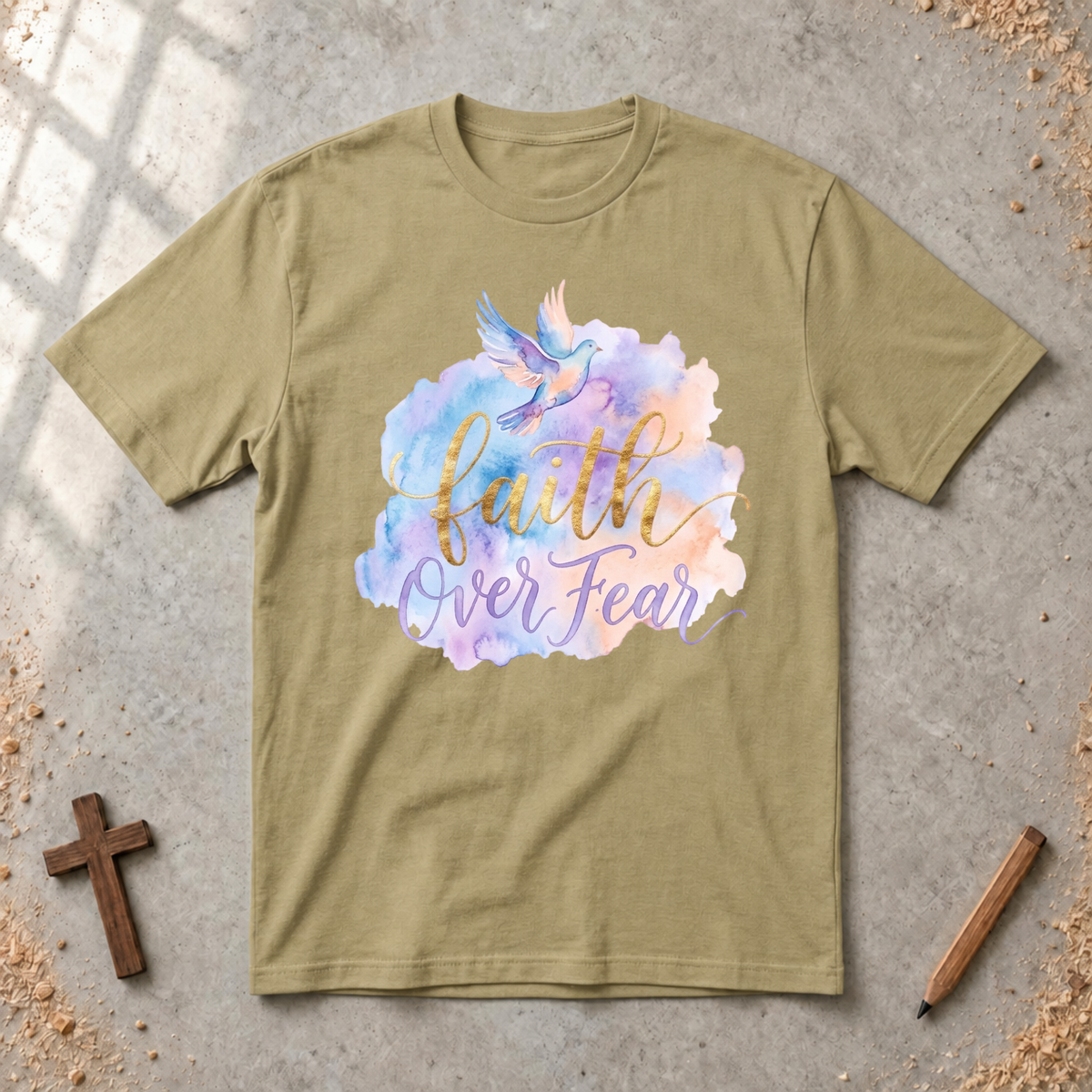 Faith over Fear-watercolor Tshirt