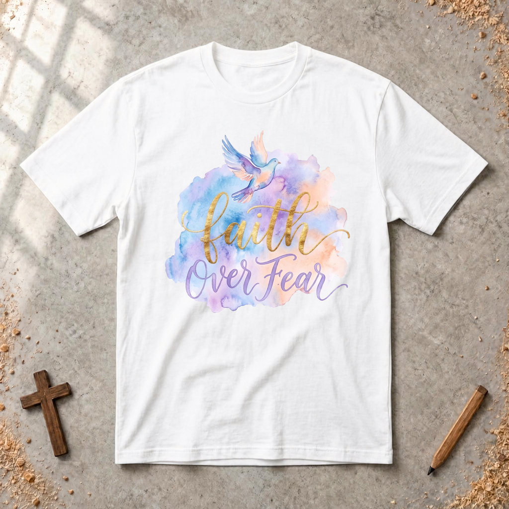 Faith over Fear-watercolor Tshirt