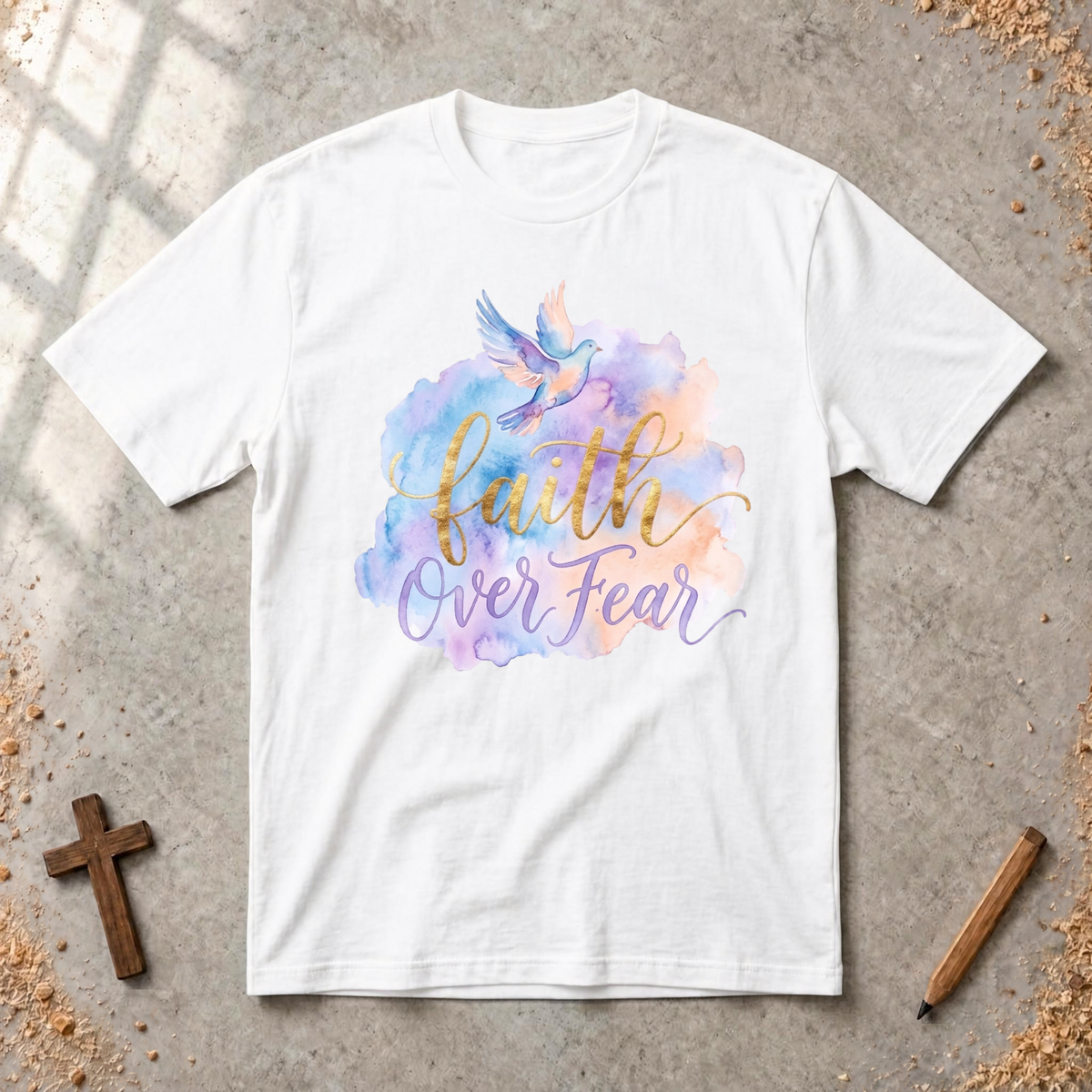 Faith over Fear-watercolor Tshirt
