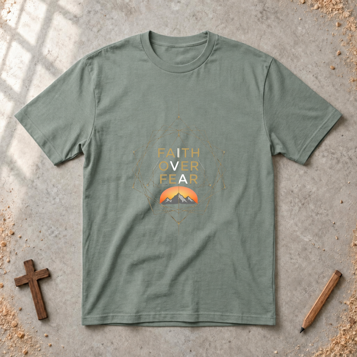 Faith over Fear-geometric Tshirt