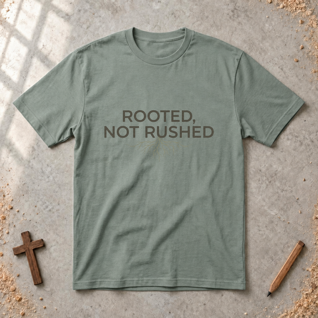 Rooted, Not Rushed T-shirt