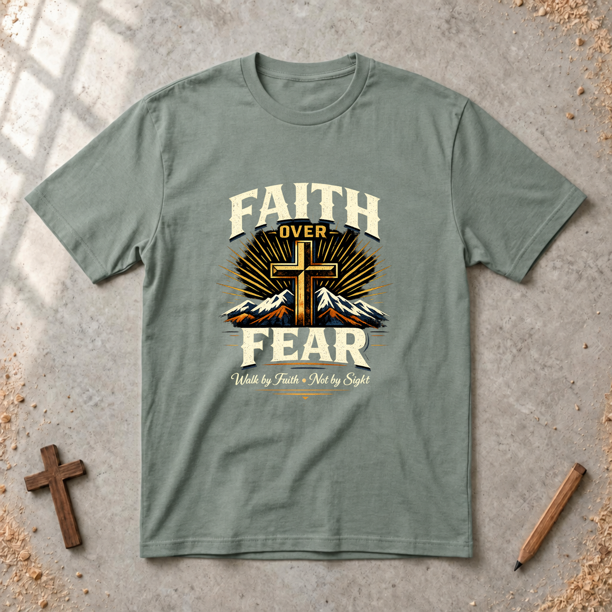 Faith over Fear-walk by Faith Tshirt