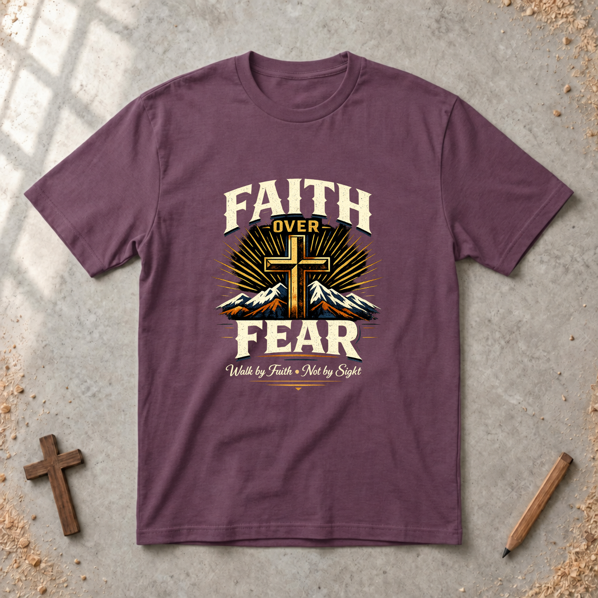 Faith over Fear-walk by Faith Tshirt