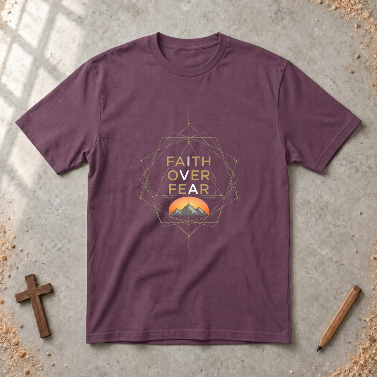 Faith over Fear-geometric Tshirt