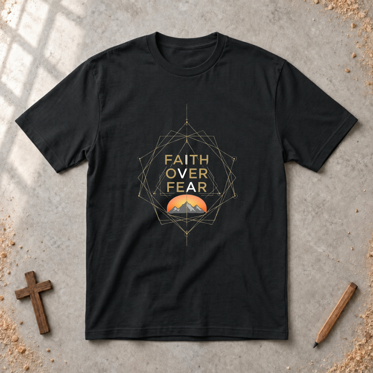 Faith over Fear-geometric Tshirt