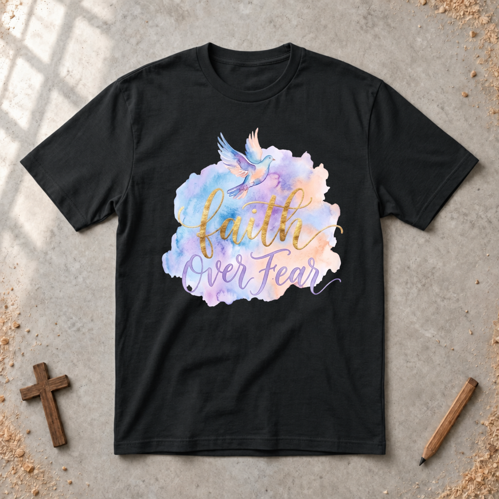 Faith over Fear-watercolor Tshirt