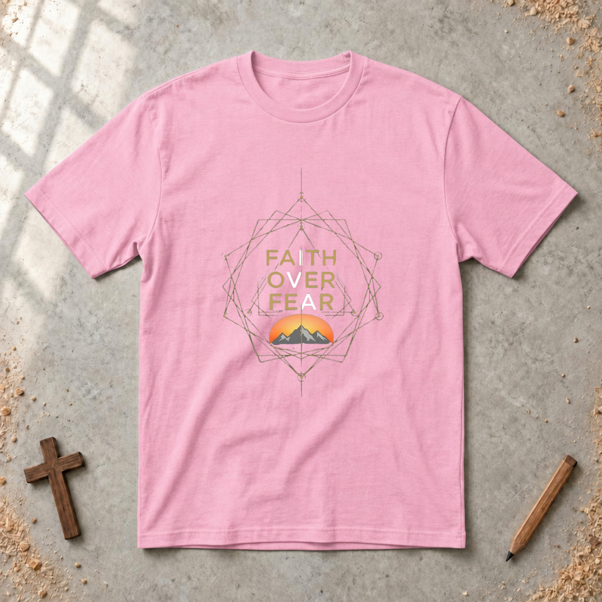 Faith over Fear-geometric Tshirt
