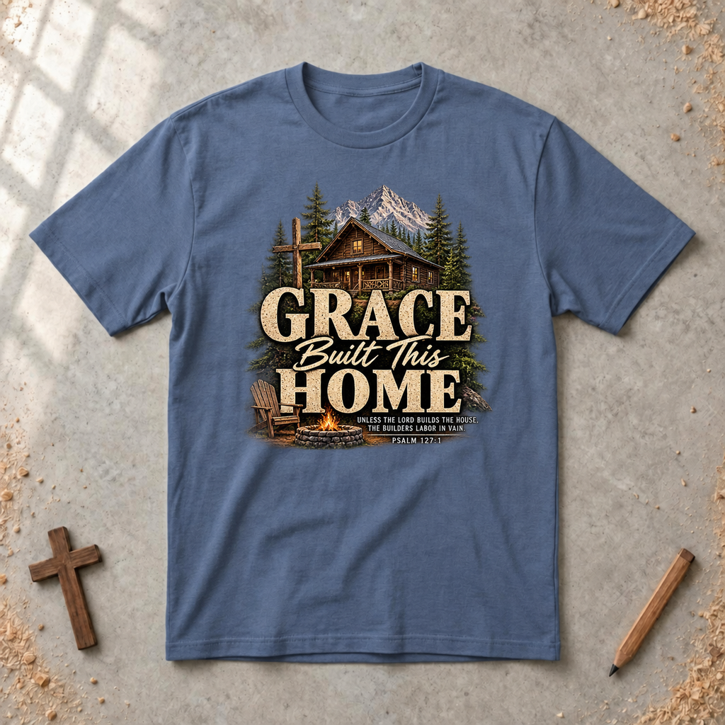 Grace Built This Home-Psalm 127:1  T-shirt