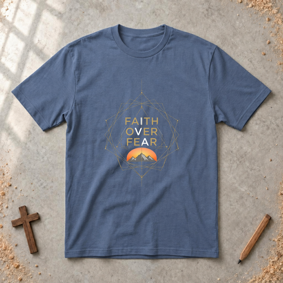 Faith over Fear-geometric Tshirt