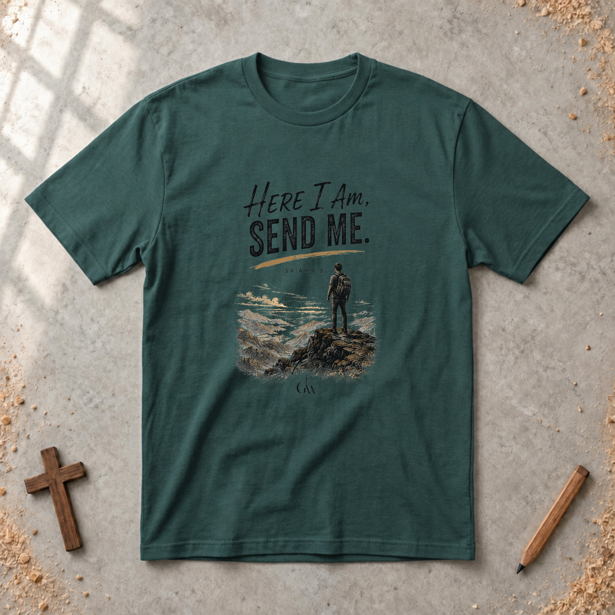 Here I Am, Send Me — Isaiah 6:8 Christian T-Shirt