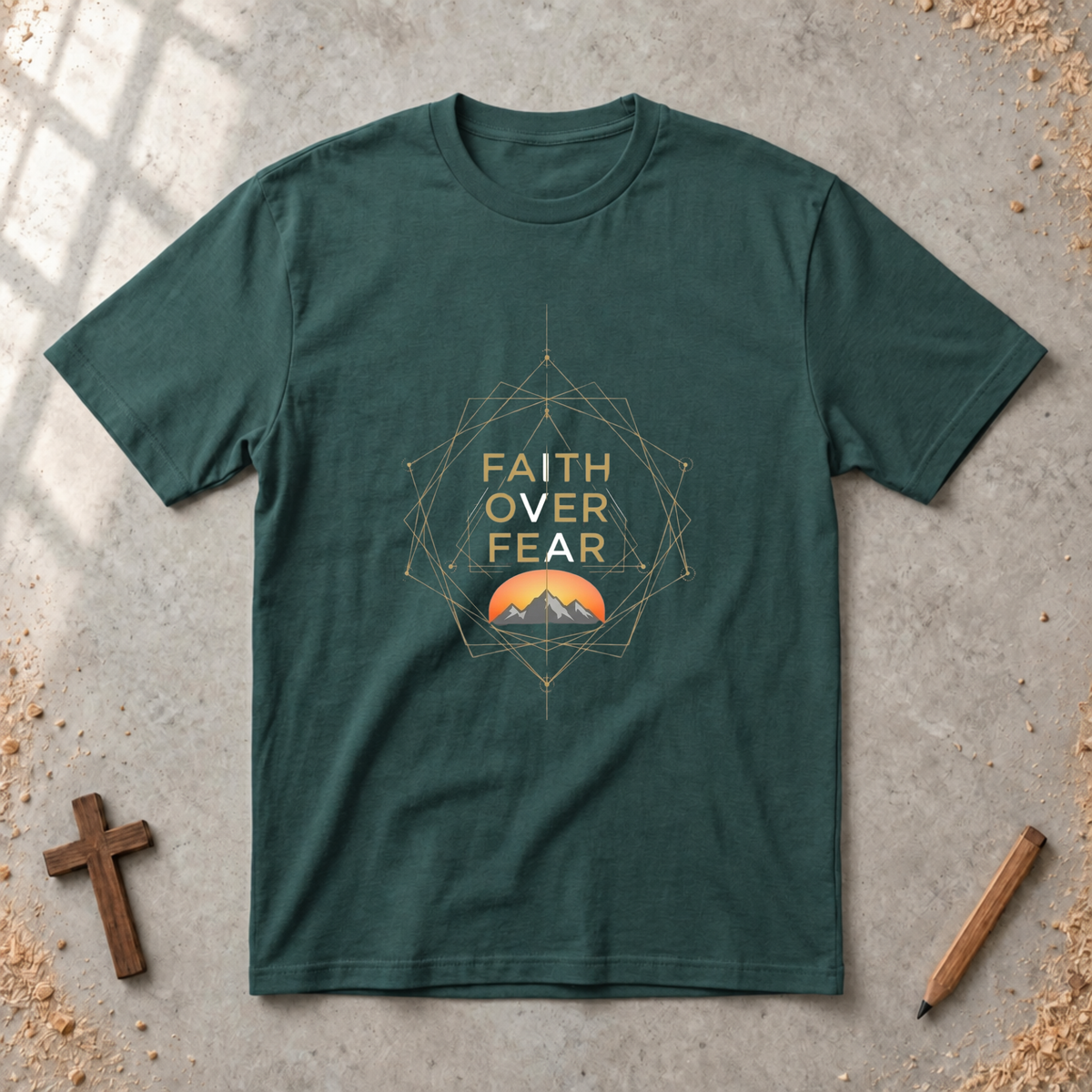 Faith over Fear-geometric Tshirt