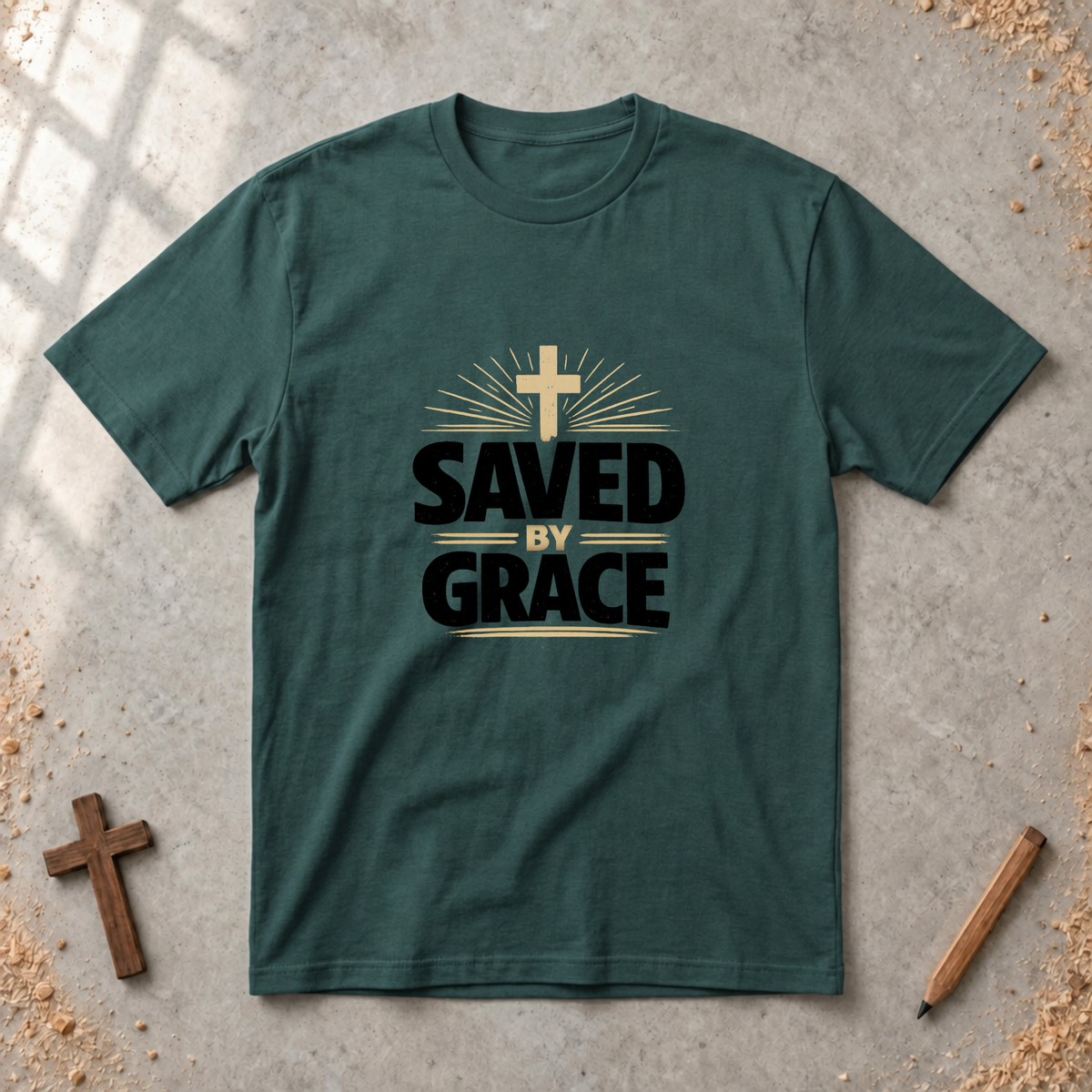 Saved by Grace (Gold Cross) T-shirt