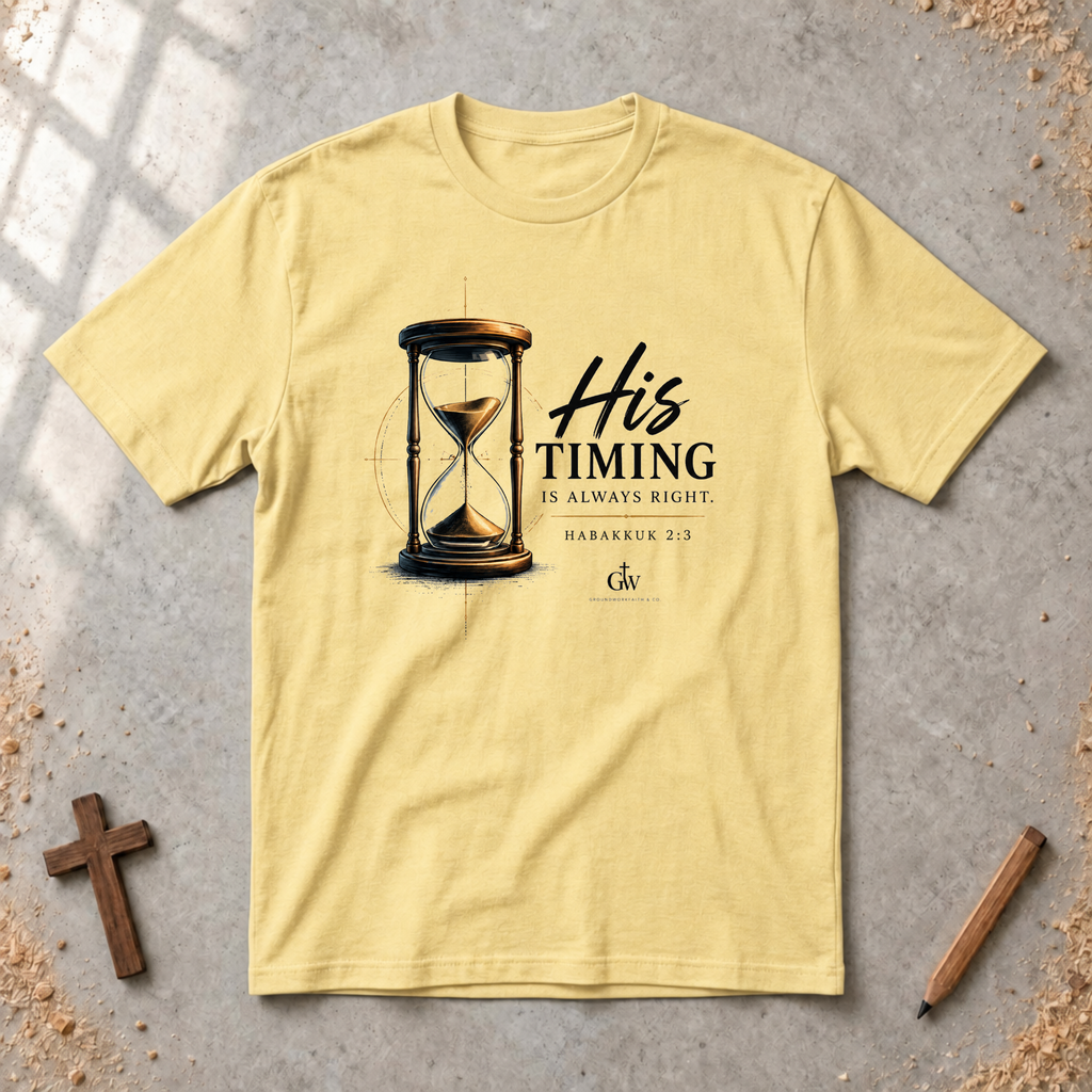 His Timing Is Always Right — Habakkuk 2:3 Christian T-Shirt