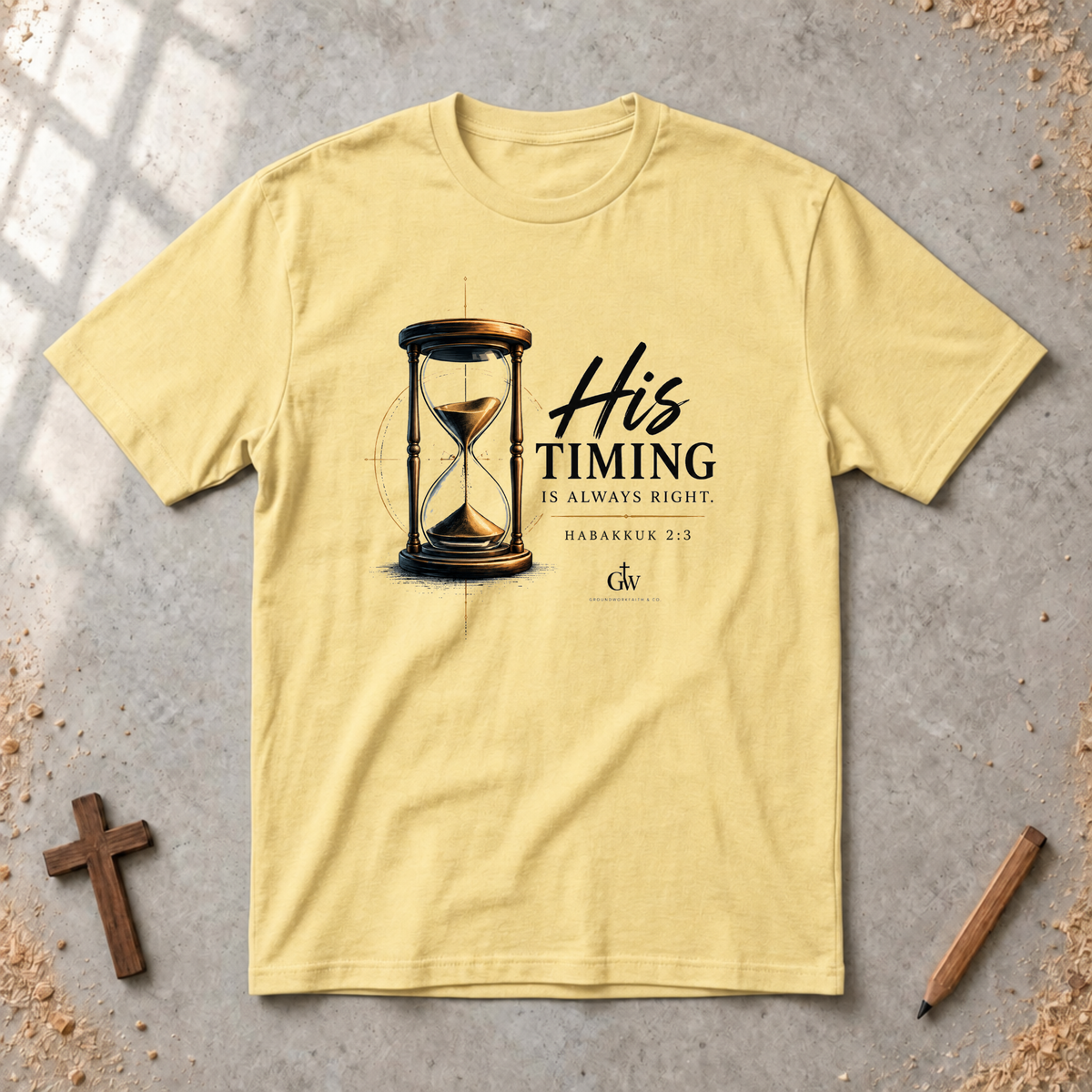 His Timing Is Always Right — Habakkuk 2:3 Christian T-Shirt