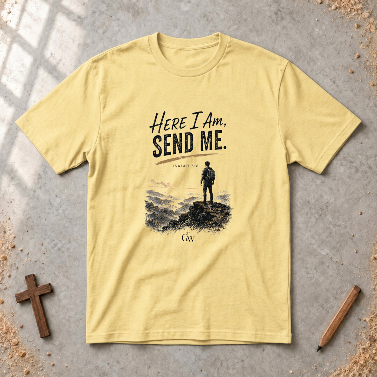 Here I Am, Send Me — Isaiah 6:8 Christian T-Shirt