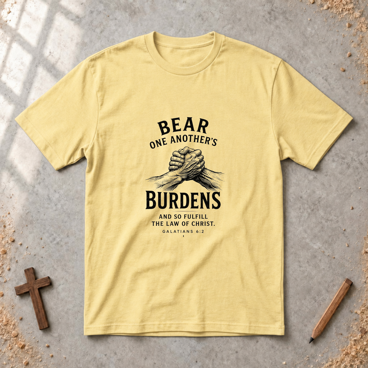 Bear One Another’s Burdens — Galatians 6:2 Christian T-Shirt
