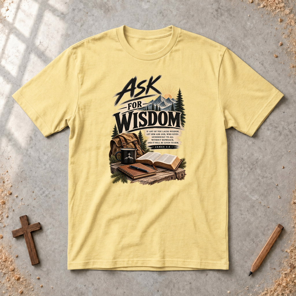 Ask for Wisdom — James 1:5 Christian T-Shirt