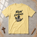 Run With Endurance — Hebrews 12:1 Christian T-Shirt