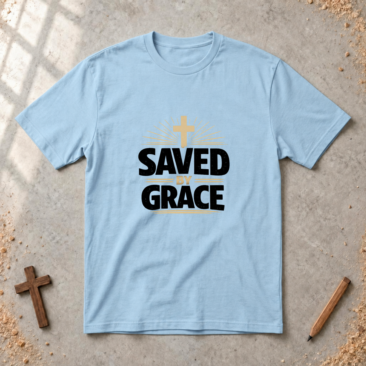 Saved by Grace (Gold Cross) T-shirt