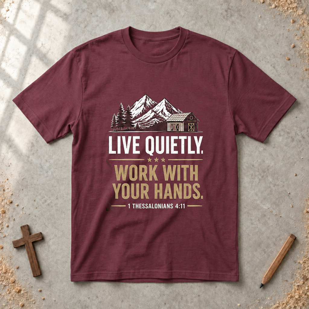 Live Quietly. Work With Your Hands - 1 Thessalonians 4:11 T-shirt