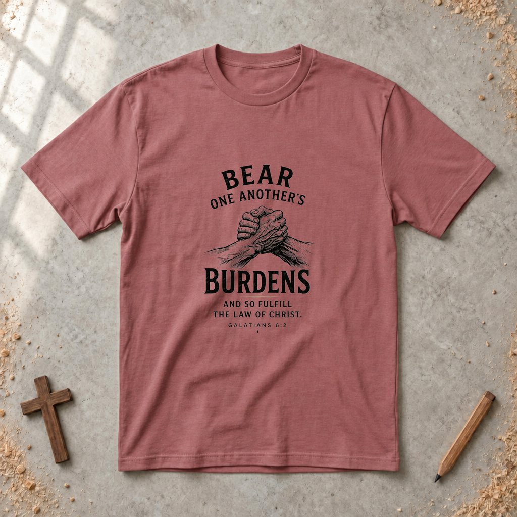 Bear One Another’s Burdens — Galatians 6:2 Christian T-Shirt