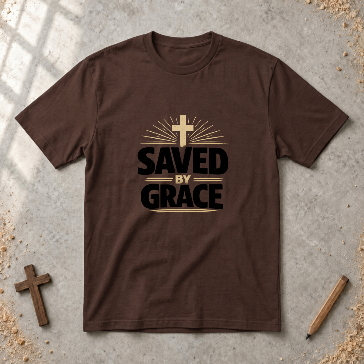 Saved by Grace (Gold Cross) T-shirt