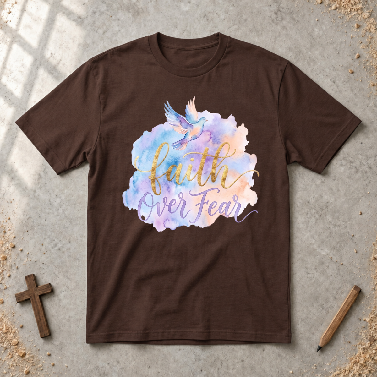 Faith over Fear-watercolor Tshirt