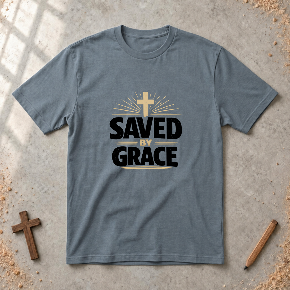 Saved by Grace (Gold Cross) T-shirt
