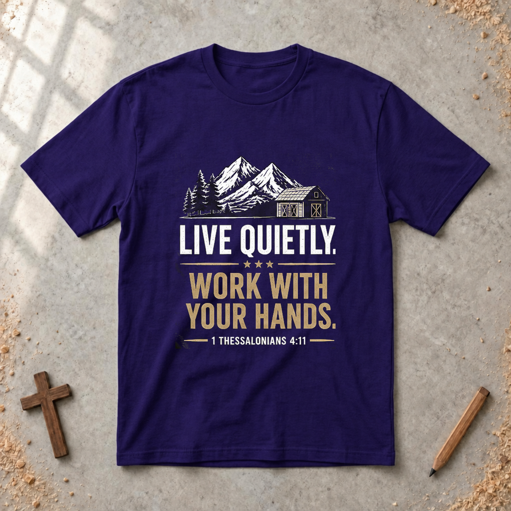 Live Quietly. Work With Your Hands - 1 Thessalonians 4:11 T-shirt