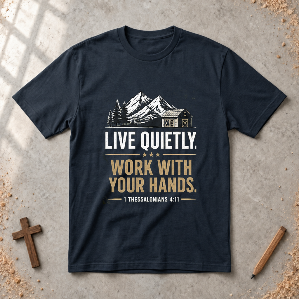 Live Quietly. Work With Your Hands - 1 Thessalonians 4:11 T-shirt