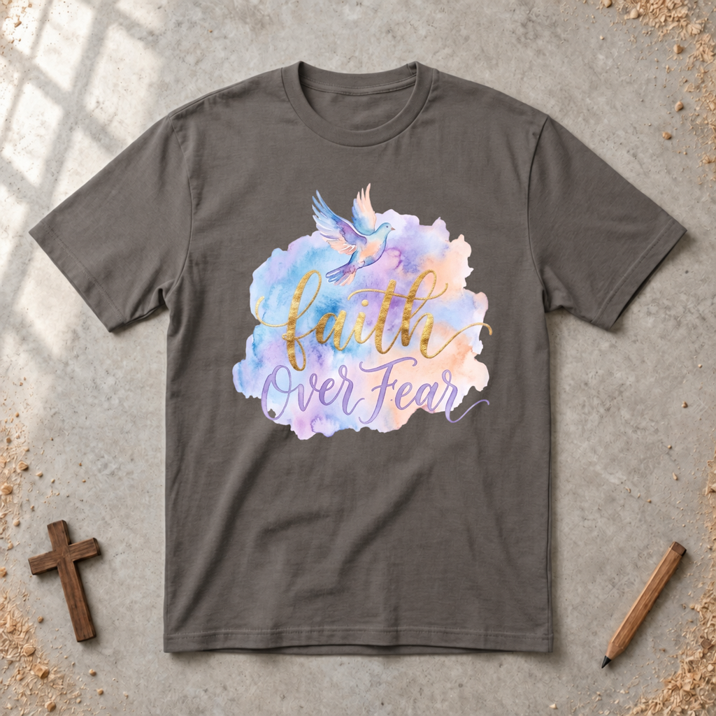 Faith over Fear-watercolor Tshirt