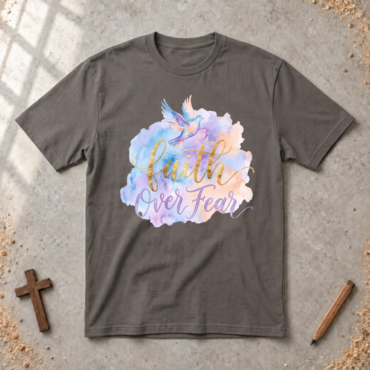 Faith over Fear-watercolor Tshirt