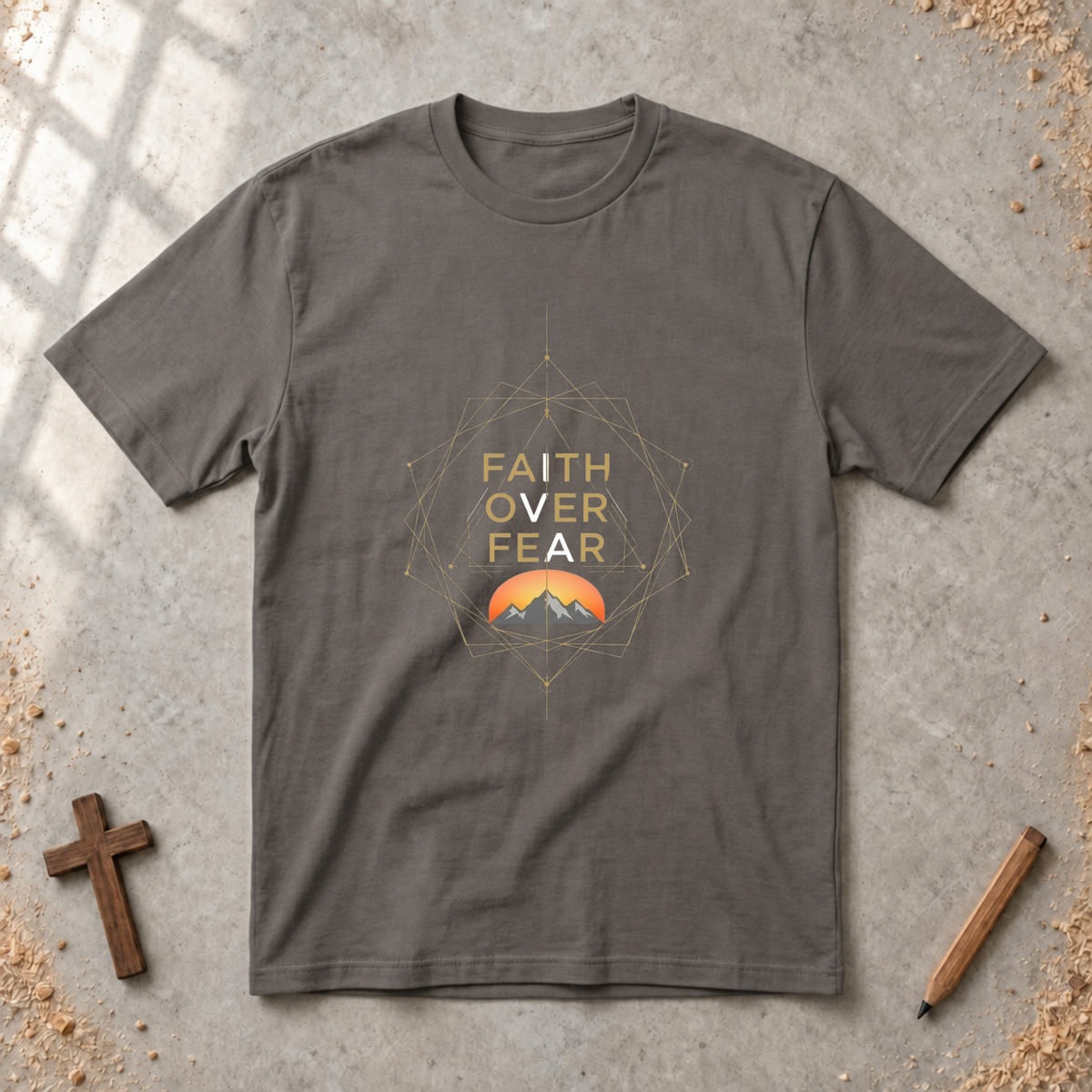 Faith over Fear-geometric Tshirt