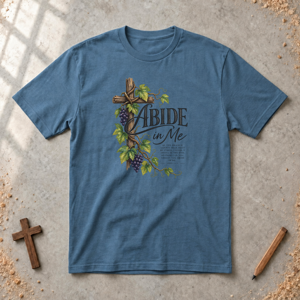 Abide in Me — John 15:4 Christian T-Shirt