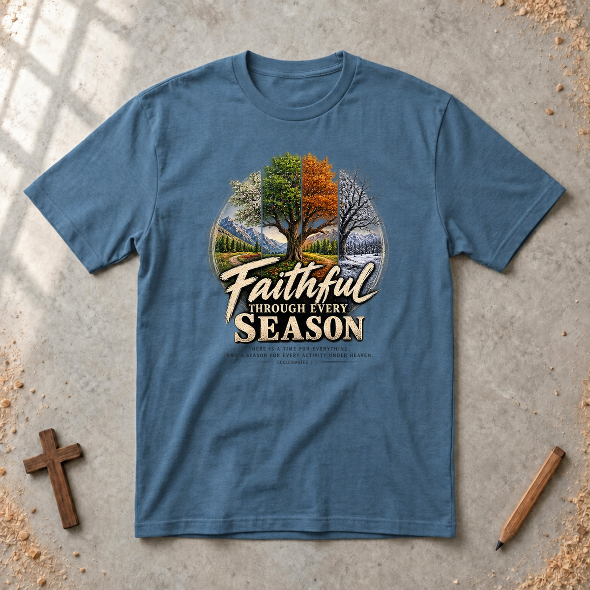 Faithful Through Every Season — Ecclesiastes 3:1 Christian T-Shirt