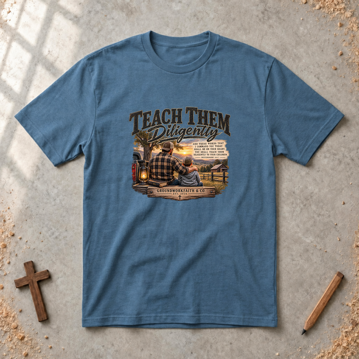 Teach Them Diligently — Christian Fatherhood & Family Legacy T-Shirt