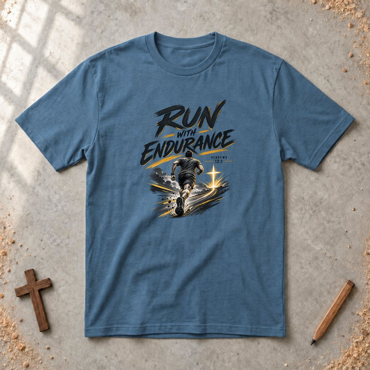 Run With Endurance — Hebrews 12:1 Christian T-Shirt