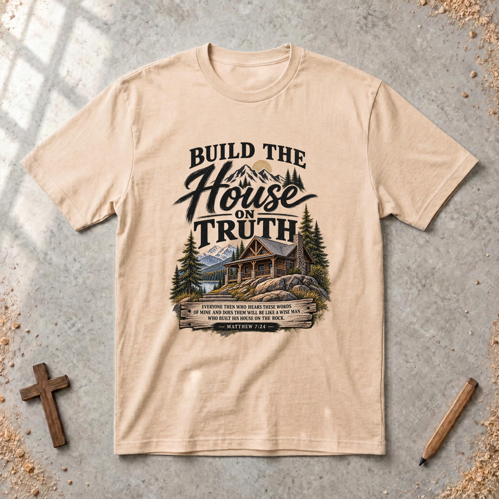 Build the House on Truth — Matthew 7:24 Christian Family T-Shirt