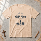 Never Alone — Matthew 28:20 Christian T-Shirt