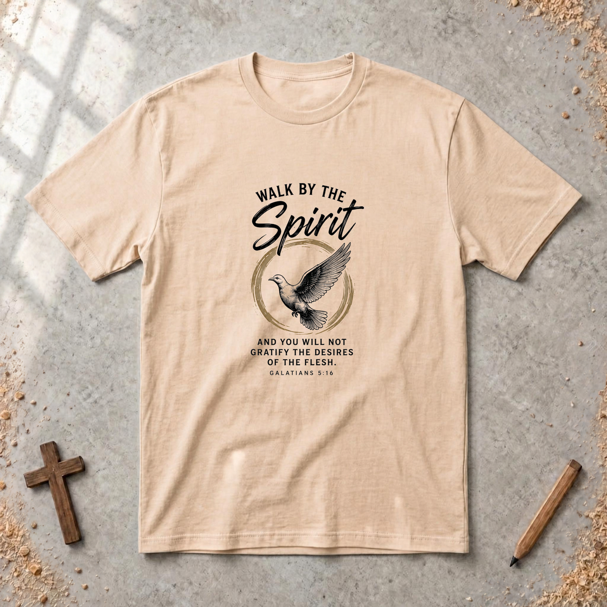 Walk by the Spirit — Galatians 5:16 Christian T-Shirt