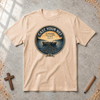 Cast Your Net — Luke 5:5 Christian Fishing T-Shirt