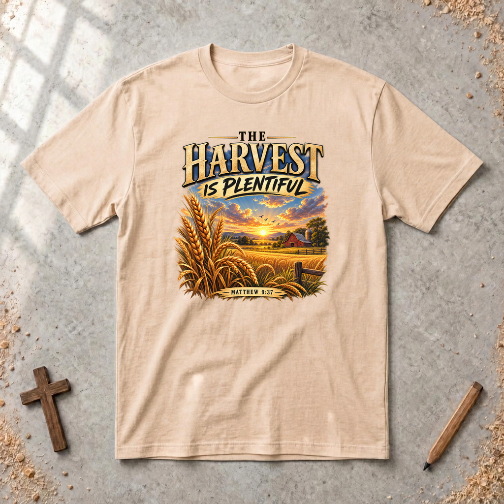 The Harvest Is Plentiful — Matthew 9:37 Christian T-Shirt