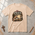She Prays. God Moves. — James 5:16 Christian Women’s T-Shirt